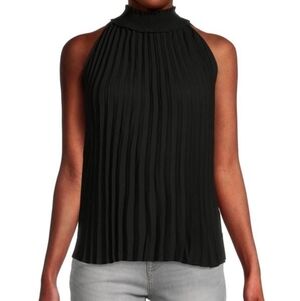NWT, Nanette Lepore Pleated Halter Top, Black, Women's Size Medium